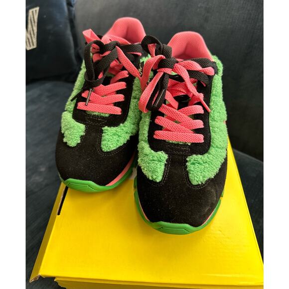 Marc Jacobs The Teddy Jogger Sneakers Green Pink Size 8 US 38 EU Excellent - Picture 3 of 9